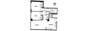 The Portland | 2 Bedroom 1 Bath | 711 sq ft