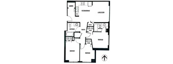 The Portland | 3 Bedroom 2 Bath | 885 sq ft