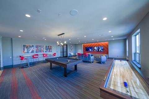 Lofts at Jefferson Station Resident Lounge with Billiards Table