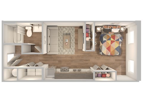 Lofts at Cathedral |Downtown Jacksonville FL | Studio _570 Floor Plan