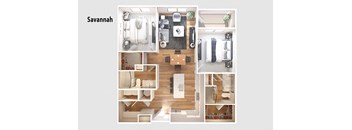 Savannah Floor plan | 2 Bedroom 2 Bath 1,155 sq. ft.| Longleaf at St. John's