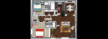 Texas Apartments 2 Bedroom Floor Plan
