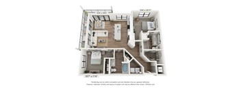 B2 Floorplan at The Residences at Enso, Jacksonville