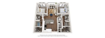 2 Bed Floor Plan at The Station at San Marco, Jacksonville, 32207