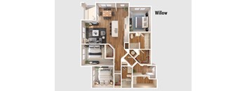 Willow Floor plan | 3 Bedroom 2 Bath 1,499 sq. ft.| Longleaf at St. John's