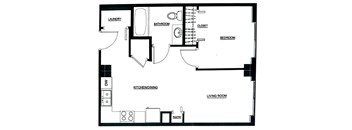 The Portland |1 Bedroom 1 Bath | 543 sq ft