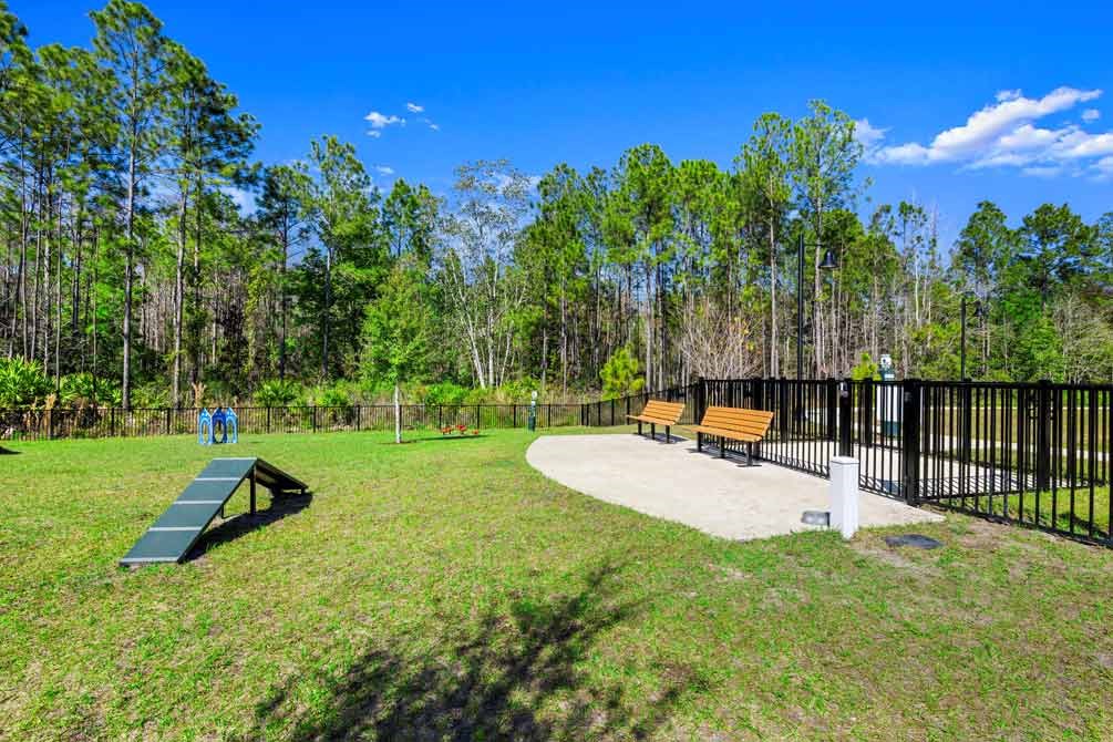 Dog-friendly Bark Park at Longleaf at St. Johns Apartments, St. Johns, FL, for resident pets