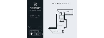 Unit 407 Floorplan at Richmond Square, Ontario, N6A 5M8