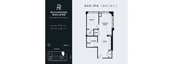 Unit 314 Floorplan at Richmond Square, London, Ontario