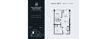 Unit 409 Floorplan at Richmond Square, London, Ontario