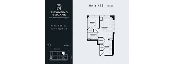 Unit 413 Floorplan at Richmond Square, London, N6A 5M8