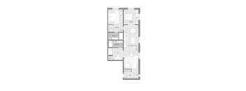 A floor plan of a house with labeled rooms.