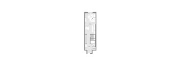 A floor plan of a house with a living room, dining room, kitchen, and bathroom.