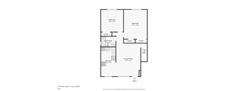 A floor plan of a one bedroom apartment in Trenton, NJ.