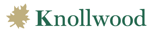 A logo with a leaf and the word "Knolwood" in green.