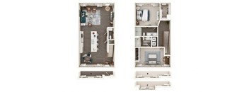 2 Bed Floor Plan at The Address Galleria, Matthews, 28105