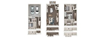 3 Bed Floor Plan at The Address Galleria, Matthews, NC