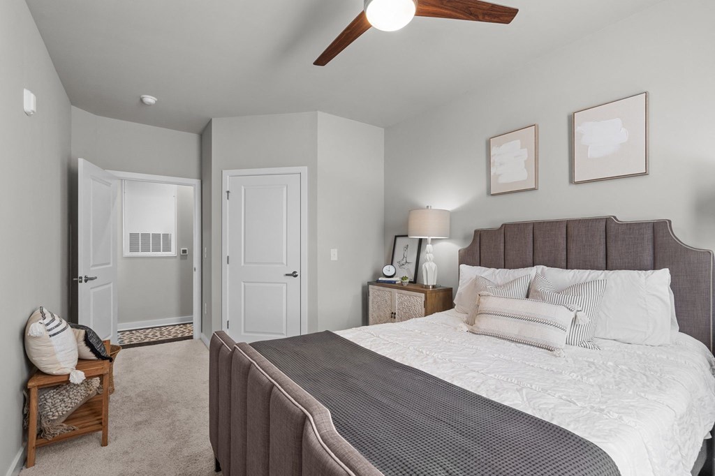 Spacious Bedroom with Walk-in Closet at Spinning Mill Lofts, Clayton, 27520