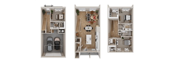 TH1 Floor Plan at Adler Montford Park + Drexel Townes, Charlotte, NC