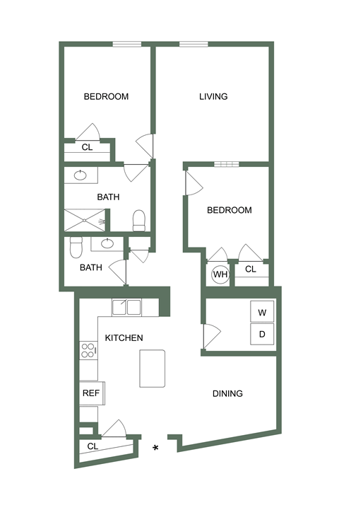 M-108 Floor Plan at Spinning Mill Lofts, Clayton