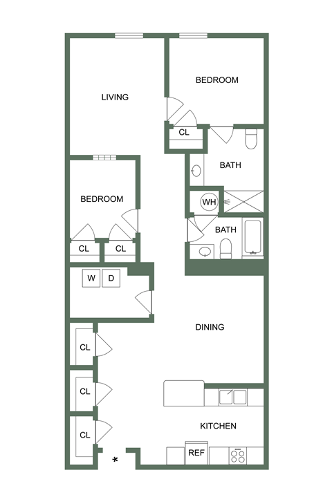M-112 Floor Plan at Spinning Mill Lofts, Clayton, North Carolina