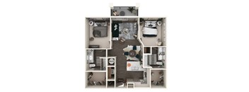 The Meck Floor Plan at The Address Galleria, Matthews