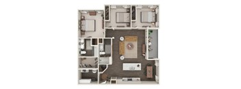 The Roseville Floor Plan at The Address Galleria, Matthews, NC, 28105