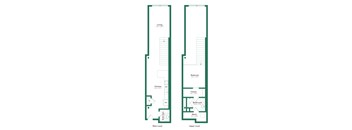 A floor plan of a two-story residential building.