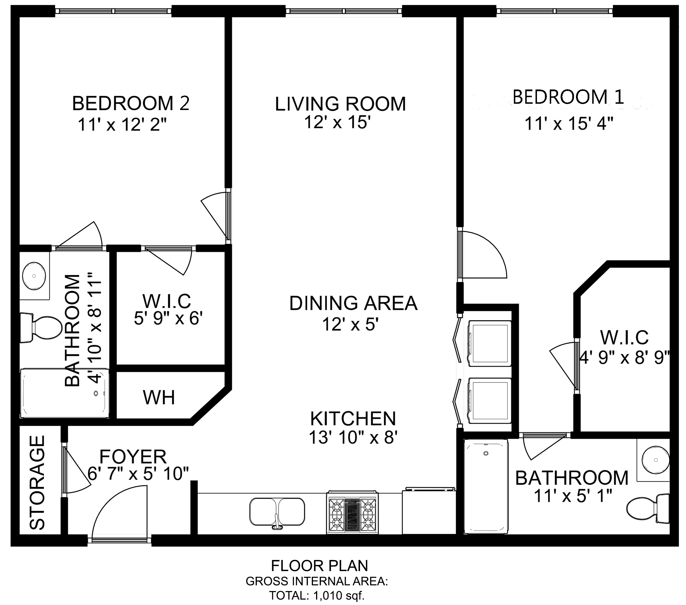 2 Bedroom, 2 Bath