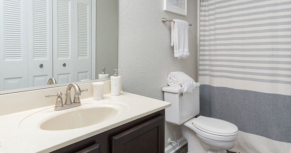 a bathroom with a sink and a toilet and a shower