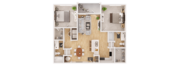 a floor plan of a house with a bedroom and a living room