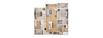 a floor plan of a home with a bedroom and a living room