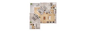 a floor plan of a home with a bedroom and a living room
