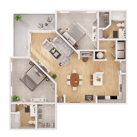 a floor plan of a home with a bedroom and a living room