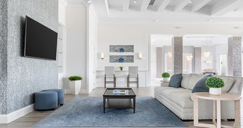 a living room with a couch and a coffee table
