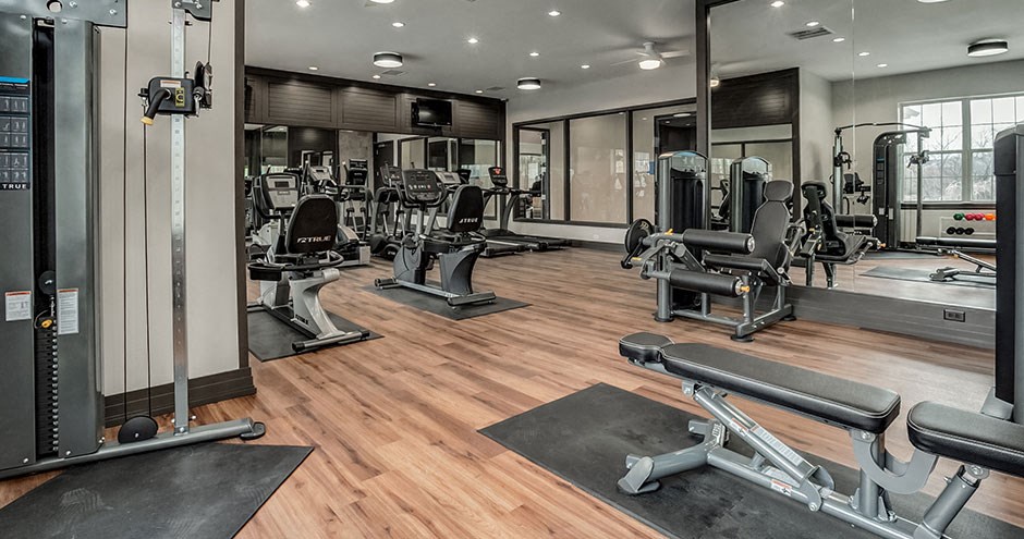 the gym is equipped with state of the art equipment