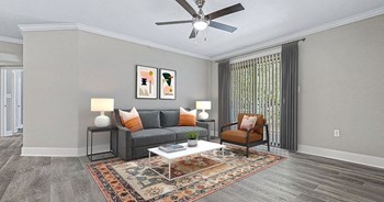 Newly Renovated Living Room w/ Premium Finishes Elmsgate at Cliffside | Arlington, TX - Photo Gallery 4