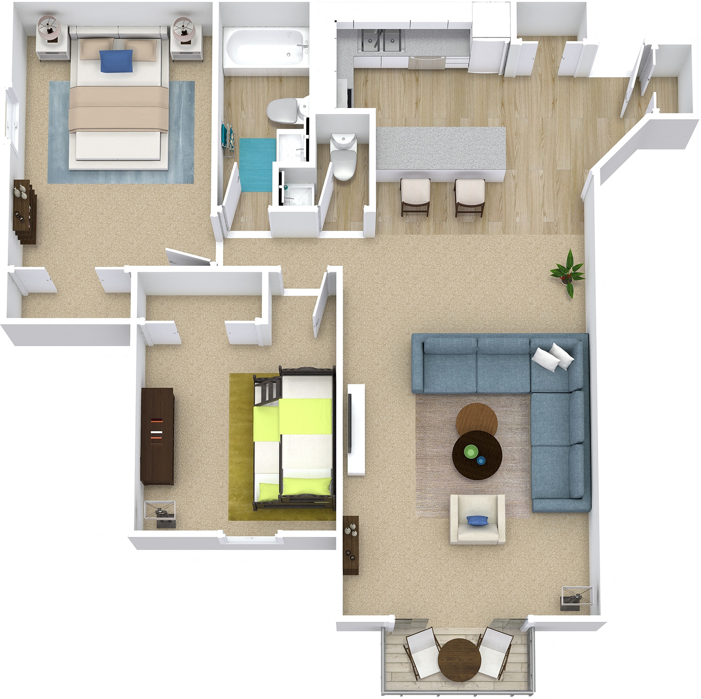 B3 - Elm | 2 bed | 1.5 bath | 915 sq. ft.