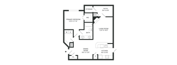 a floor plan of a house with a bedroom and a living room and a bathroom