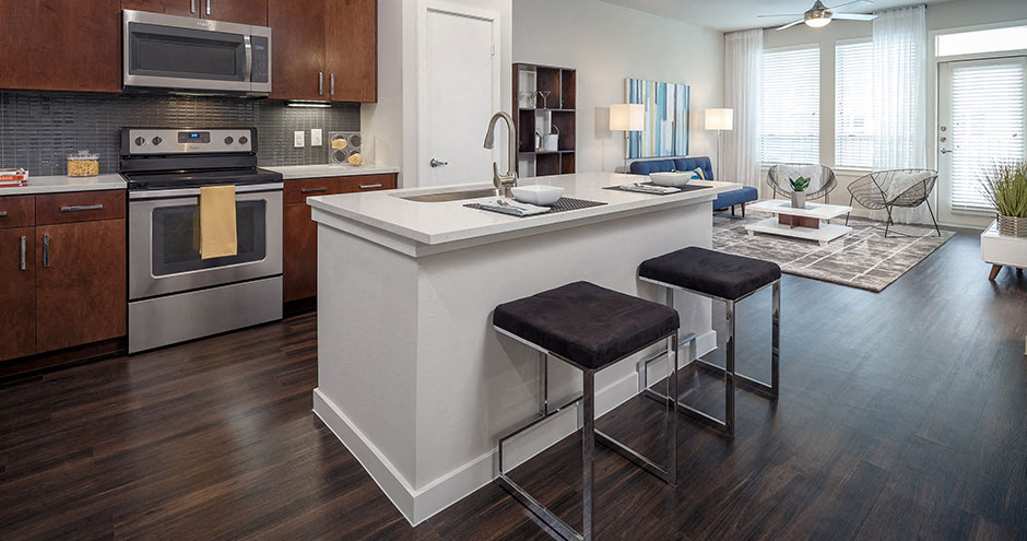 The Kennedy Apartments Kitchen and Living, San Antonio, TX