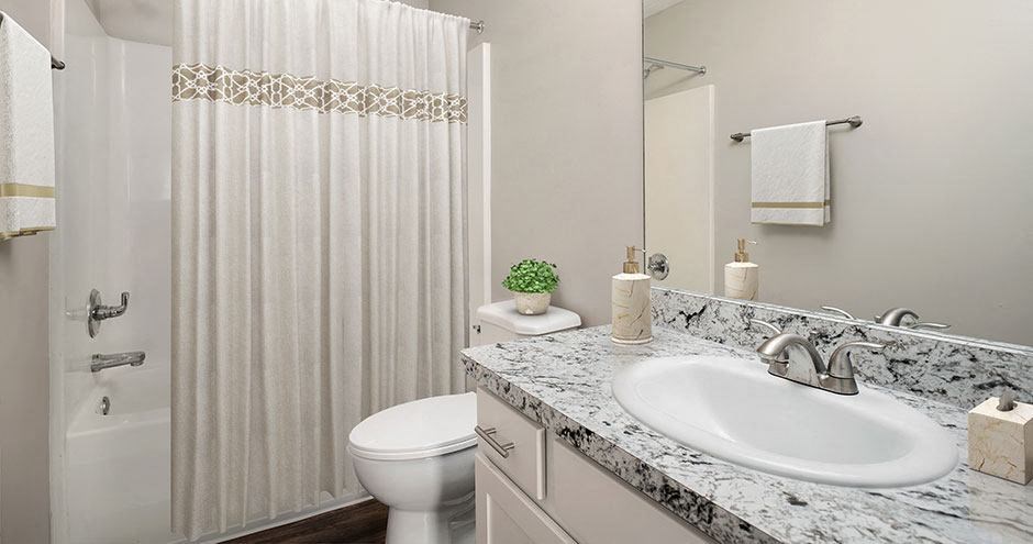 Oak Creek Crossing updated bathroom Bloomington, IL