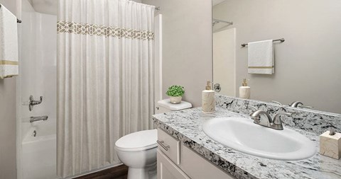 Oak Creek Crossing updated bathroom Bloomington, IL