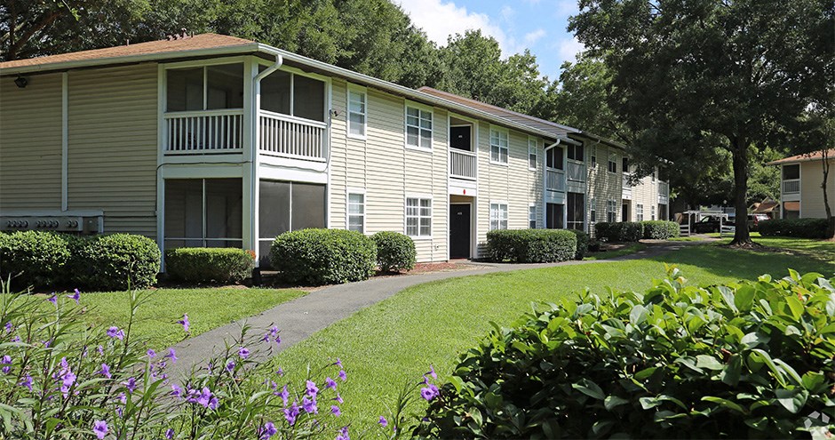 our apartments are equipped with a walkway and grass