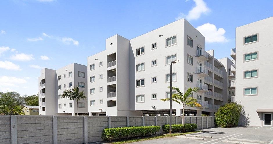 the building where the apartment is located