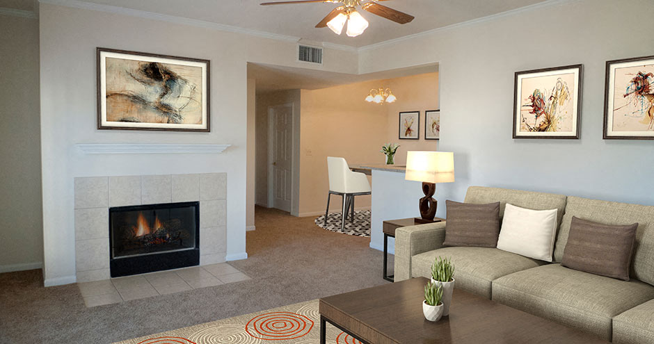 The Woodland Apartments Living Room,  Boerne, Texas