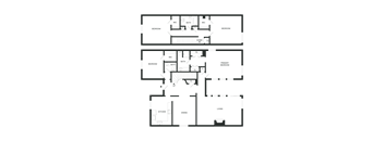 A floor plan of a house with two bedrooms, a living room, a dining room, a kitchen, a flex space, a primary bedroom, a bathroom, and a WC.
