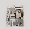 1 Bed 1 Bath Floor Plan 1 Bed 1 Bath Floor Plan at The Stratford, Georgia