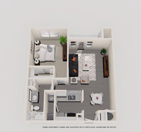 1 Bedroom 1 Bathroom Floor Plan at The Stratford, Georgia, 30342