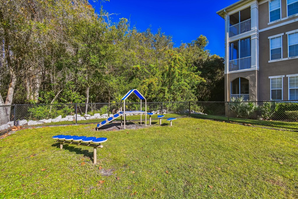 our apartments showcase a dog park with plenty of room to run and play