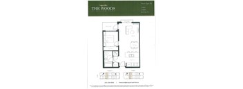 A floor plan for a one bedroom, one bathroom apartment at Willow Park.